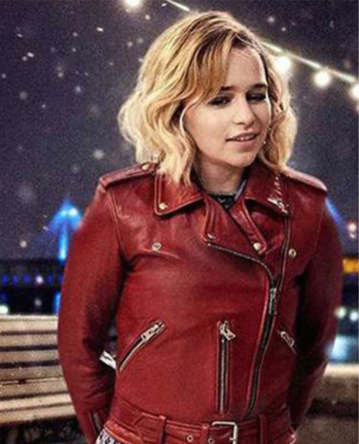 Last Christmas Emilia Clarke Leather Motorcycle Jacket