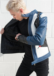 Men's Soldier 76 Blue Real Leather Jacket