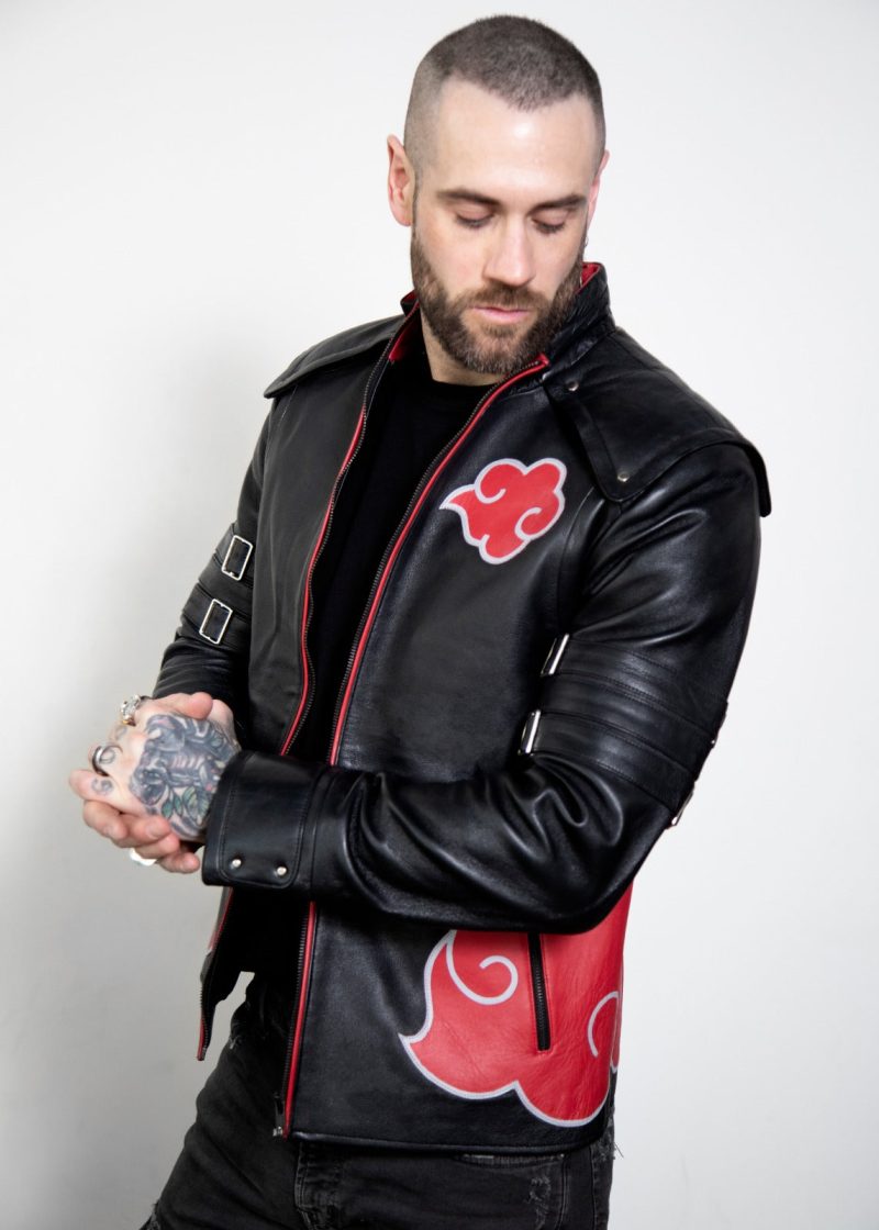 Mens Red Clouds Cloak Leather Jacket