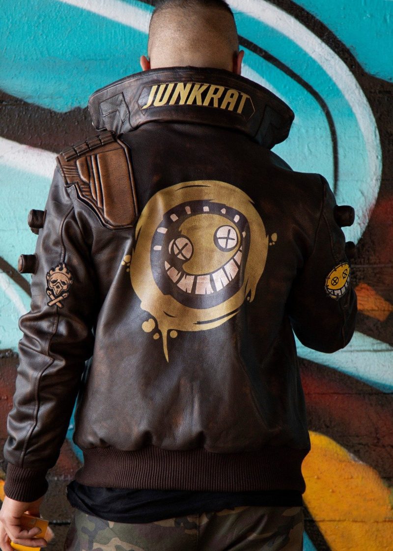 Mens Junkrat Steampunk Leather Brown Jacket