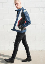 Men's Soldier 76 Blue Real Leather Jacket