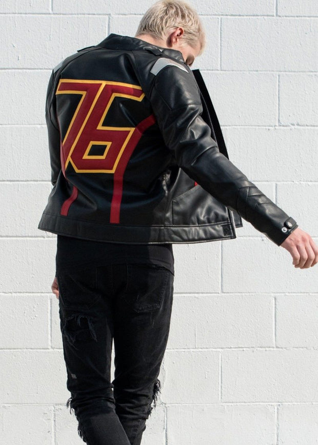 Mens Soldier 76 Biker Leather Jacket