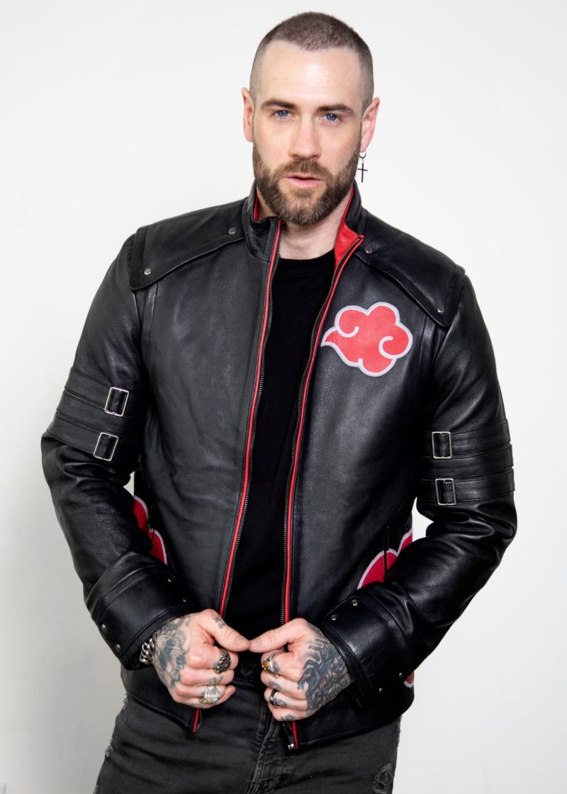 Mens Red Clouds Cloak Leather Jacket