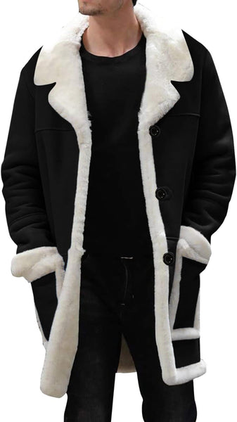 Mens Christmas Shearling Leather Coat