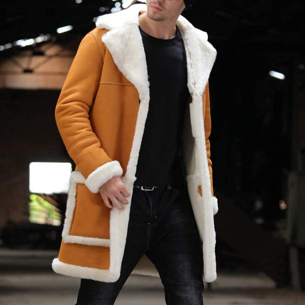 Mens Christmas Shearling Leather Coat