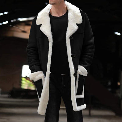 Mens Christmas Shearling Leather Coat