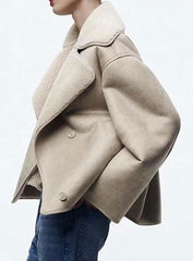 Women Winter Suede Leather Shearling Jacket