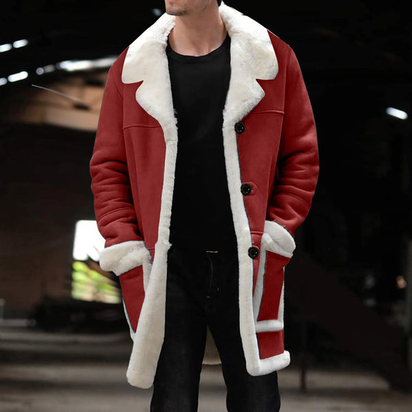 Mens Christmas Shearling Leather Coat