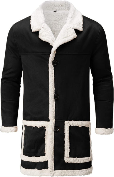 Mens Christmas Shearling Leather Coat