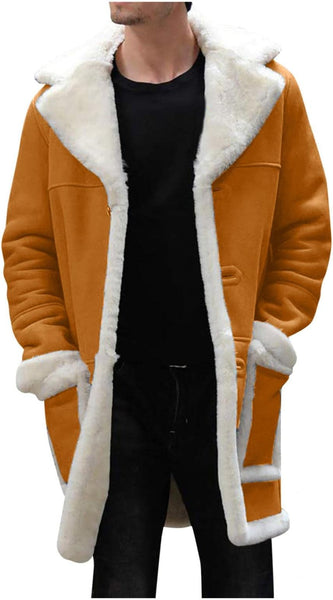 Mens Christmas Shearling Leather Coat