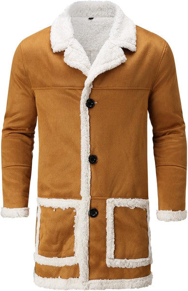 Mens Christmas Shearling Leather Coat