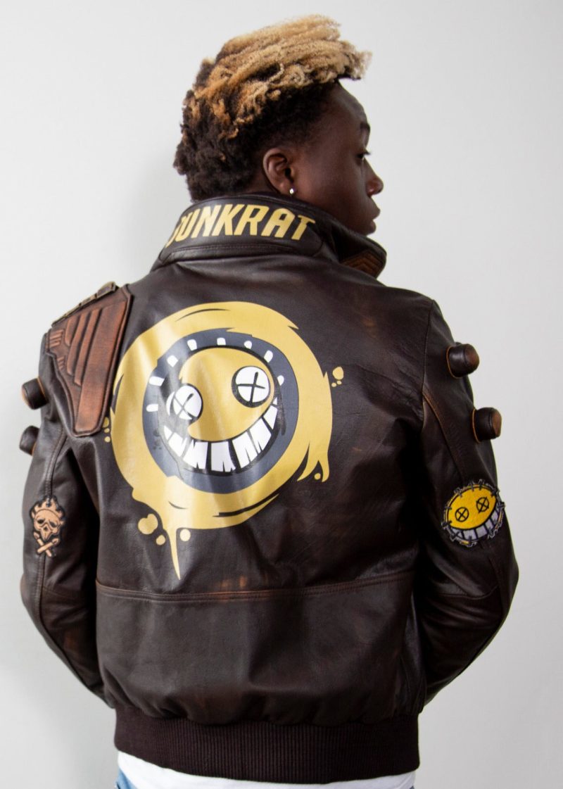 Mens Junkrat Steampunk Leather Brown Jacket