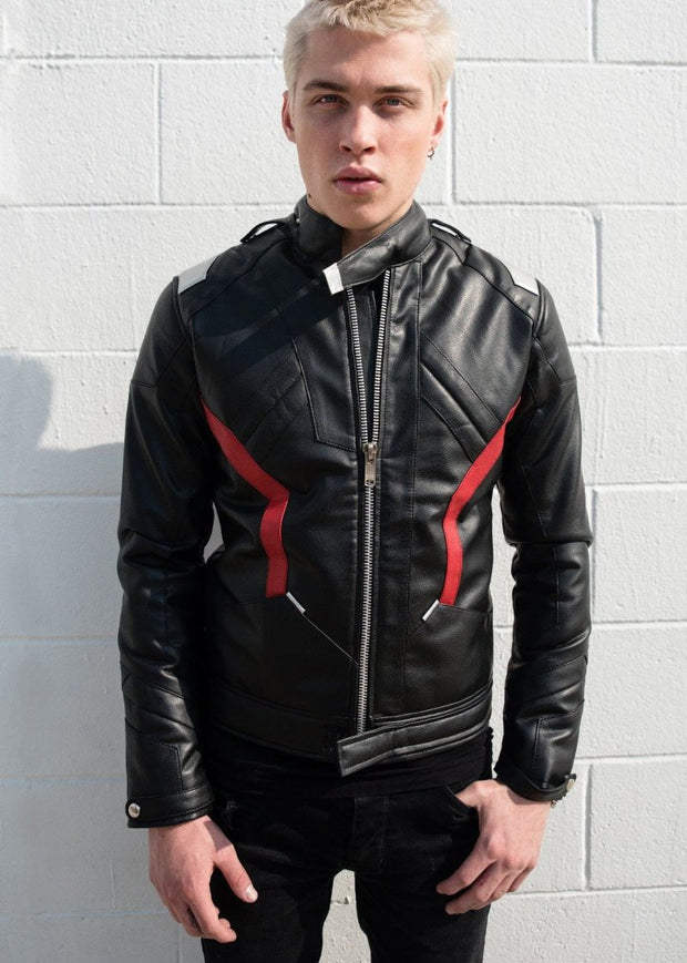 Men's Soldier 76 Jet Black Real Leather Jacket