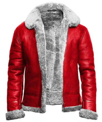 Mens Christmas Leather Shearling Jacket