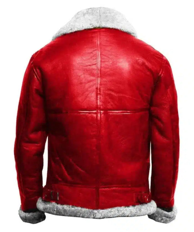 Mens Shearling Christmas Leather Jacket