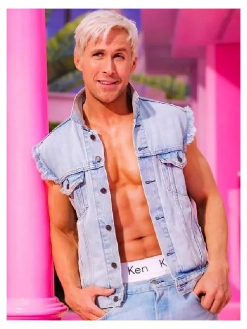 Barbie 2023 Ryan Gosling Blue Denim Vest