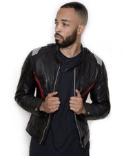 Men's Soldier 76 Jet Black Real Leather Jacket