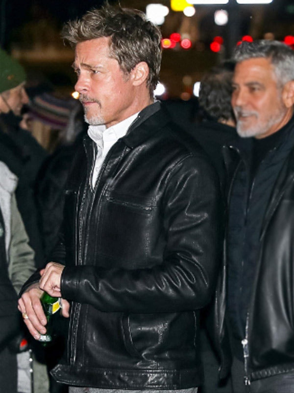 Wolves 2024 Brad Pitt Leather Jacket