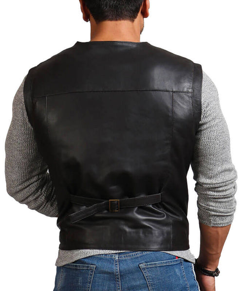 Chris Pratt Jurassic World Black Leather Vest