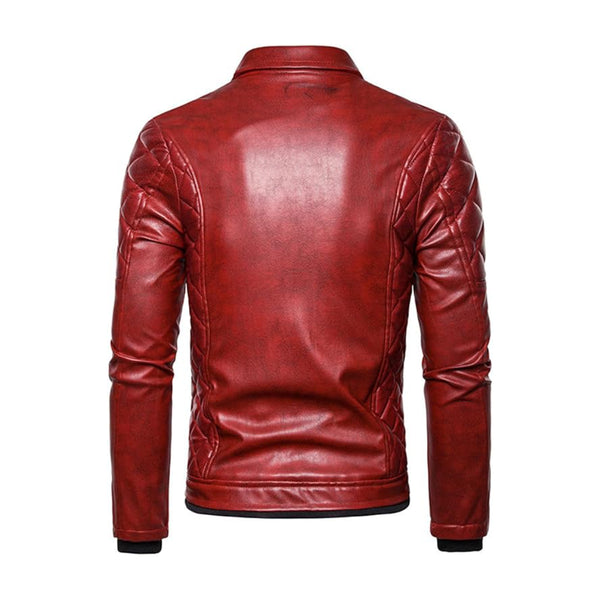 Mens Genuine Leather Red Jacket