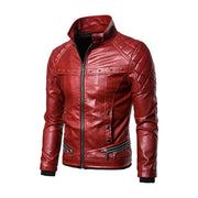 Mens Genuine Leather Red Jacket