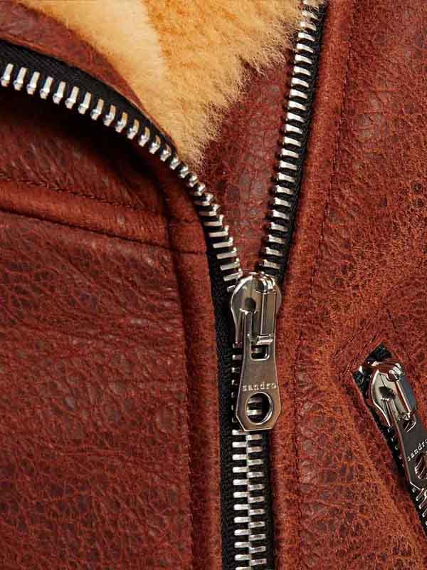 Womens Shearling Brown Leather Jacket