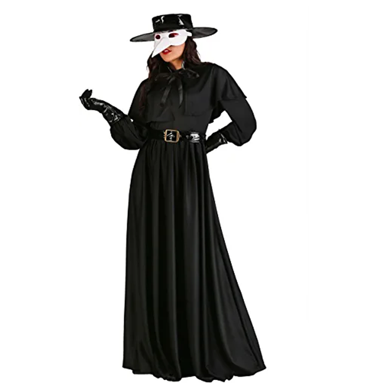 Halloween Black Plague Doctor Long Coat