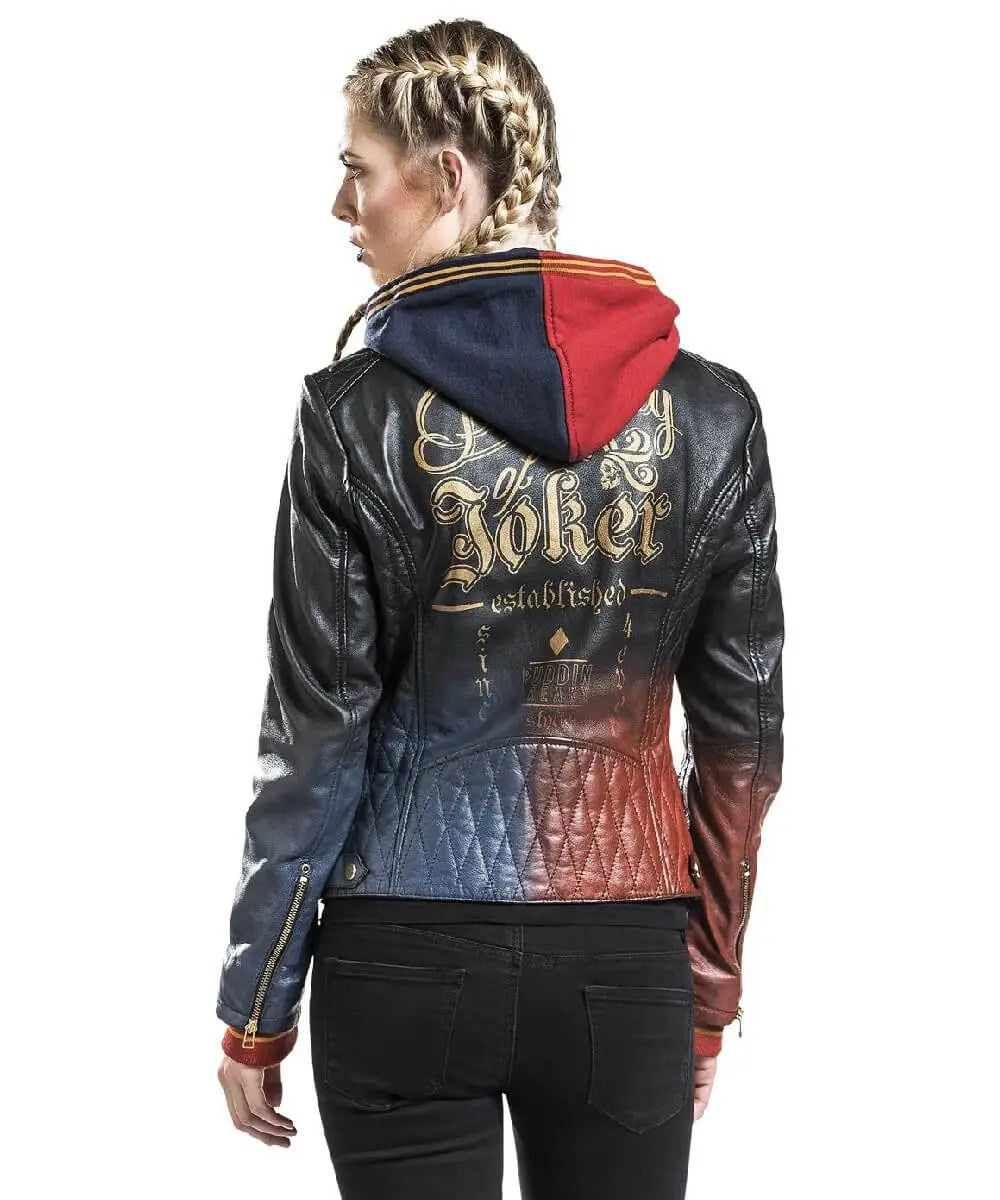 Daddy’s Lil Monster Harley Quinn Quilted Leather Jacket