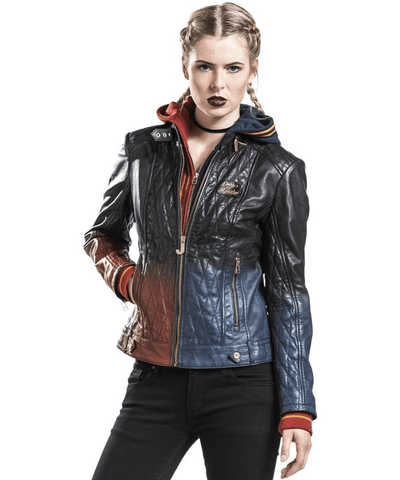 Daddy’s Lil Monster Jacket - Harley Quinn Quilted Leather Jacket