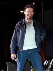 Hugh Jackman Blue Bomber Cotton Jacket