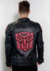 Men Transformers One Autobot Shield Leather Jacket