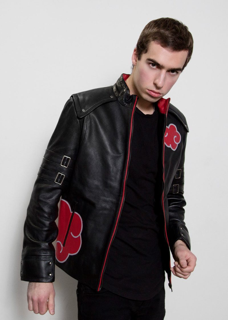 Mens Red Clouds Cloak Leather Jacket