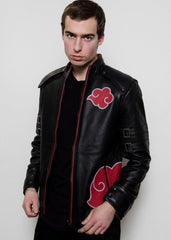 Mens Red Clouds Cloak Leather Jacket