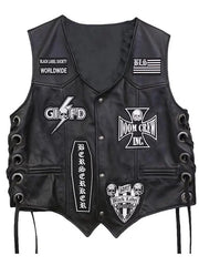 Mens Black Label Society Leather Vest