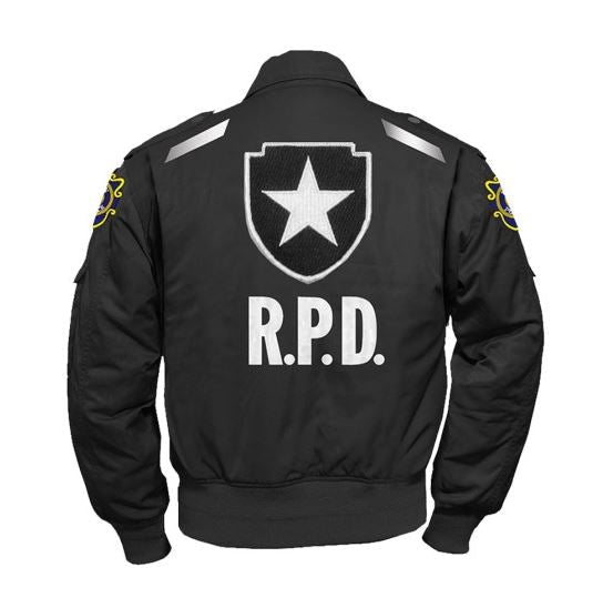 Resident Evil 2 Leon Kennedy Black Bomber Jacket