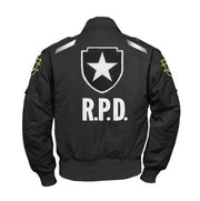 Resident Evil 2 Game Leon Kennedy Black Cotton Bomber Jacket