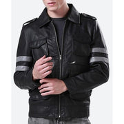 Resident Evil 6 Game Leon Kennedy Black Leather Jacket