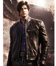 Resident Evil Infinite Darkness Leon Kennedy Black Leather Jacket