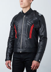 Men's Soldier 76 Jet Black Real Leather Jacket