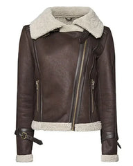 Squirrel Girl Brown Leather Shearling Jacket