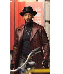 Mens Deadshot Brown Leather Coat