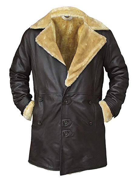 SuperFly Youngblood Priest Brown Leather Shearling Coat