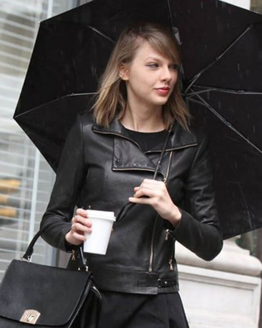 Taylor Swift Biker Black Leather Jacket