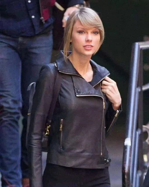 Taylor Swift Biker Black Leather Jacket