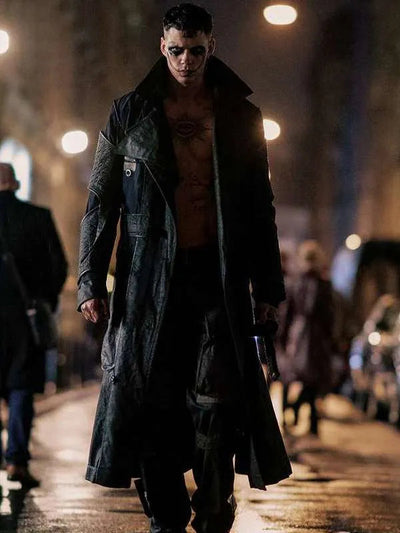 Bill Skarsgard The Crow 2024 Black Long Coat