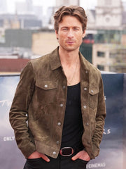 Glen Powell Twisters Brown Leather Jacket