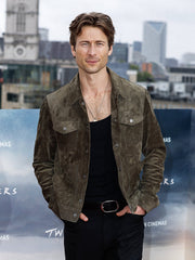 Glen Powell Twisters Brown Leather Jacket