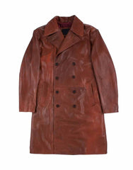 Mens Deadshot Brown Leather Coat