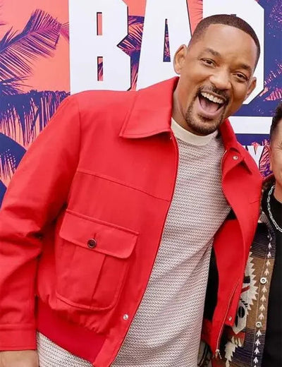 Bad Boys Ride or Die 2024 Will Smith Red Bomber Jacket