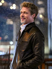 Wolves 2024 Brad Pitt Leather Jacket